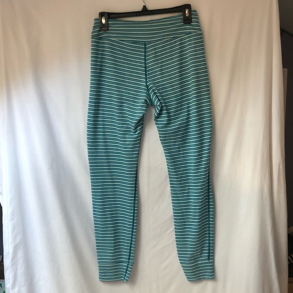 Patagonia Turquoise Striped Capilene 3 Midweight Pants - Picture 7 of 7